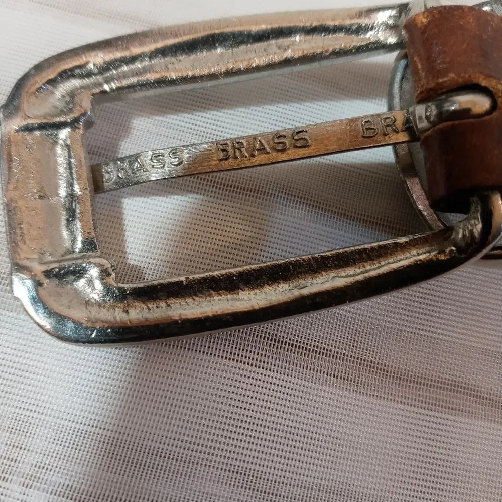 Braided Made In India Leather Belt With Brass Buckle ML